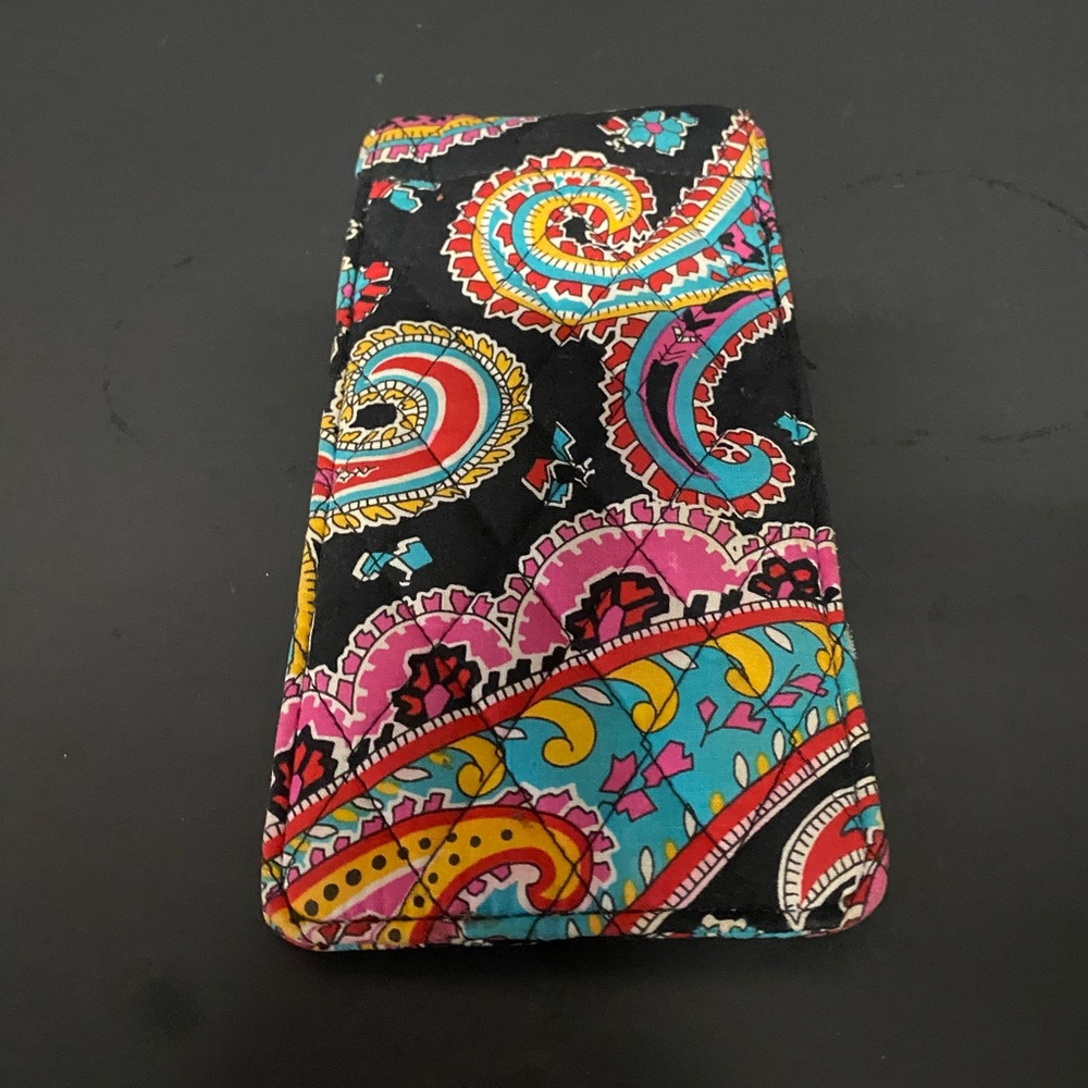 Vera Bradley Black and Pink Paisley Glass Pouch/ Sunglasses Case